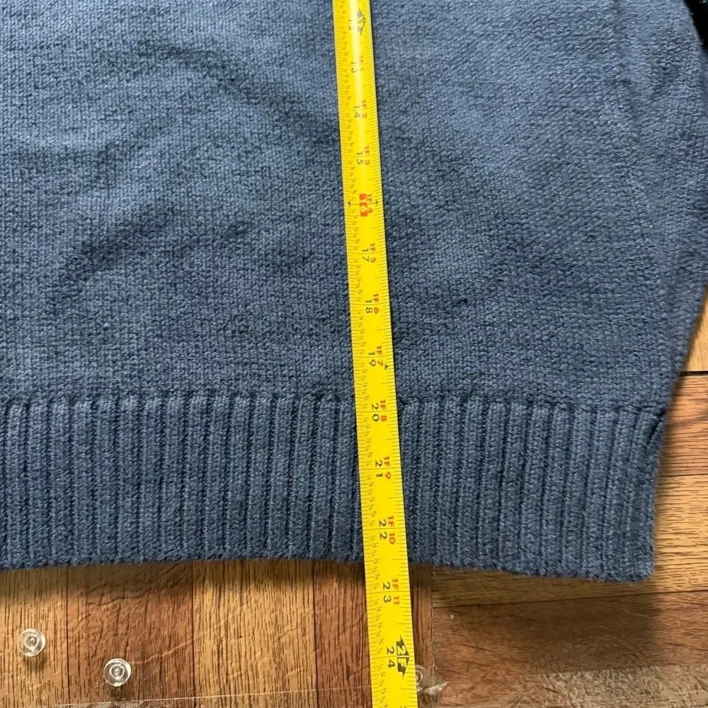 Polo Ralph Lauren Blue Vtg USA American Flag Polo Bear Knit Sweater Small FLAW